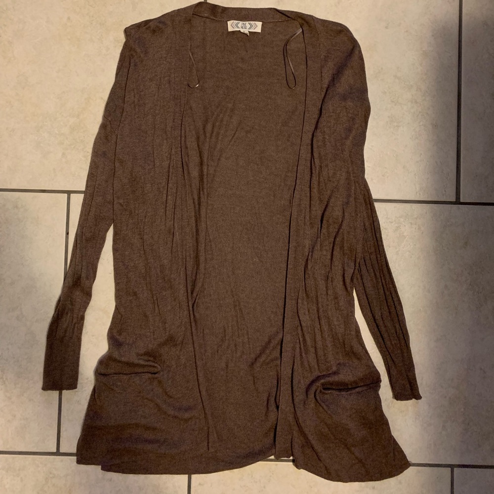 Pink Rose long brown sweater
